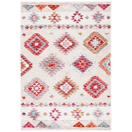 Safavieh Round Adirondack Global Area RugBeige & Red 6 x 6 ft. ADR252B-6R